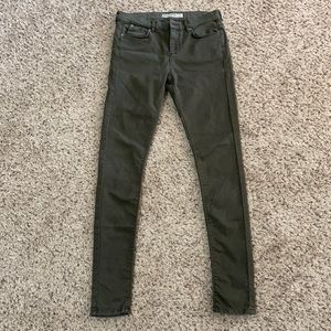 Topshop Moto Leigh dark green skinny jeans 28 2 4
